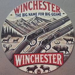 plaque decoration en alu panneau vintage WINCHESTER big name REF 43 chasse