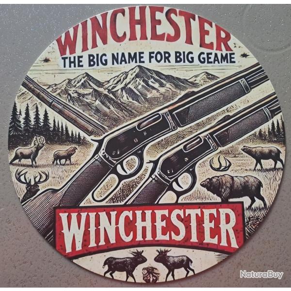 plaque decoration en alu panneau vintage WINCHESTER big name REF 43 chasse
