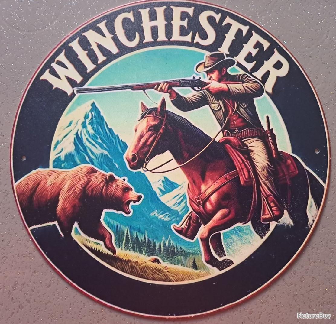 Plaque en métal Winchester Rifles & Munitions Ad Ammo Gun