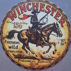 plaque decoration en alu panneau vintage WINCHESTER cheval REF 36 chasse