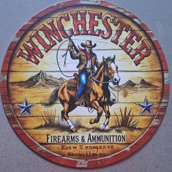 plaque decoration en alu panneau vintage WINCHESTER cheval REF 37 chasse