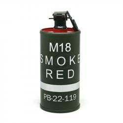 Grenade Factice Fumigène Type M18 Métal - Rouge