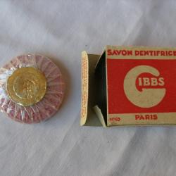 WW2/POSTWAR FRANCE SAVON ET BOITE CARTON DE SAVON DENTIFRICE " GIBBS " NEUFS RÉFÉRENCE 65