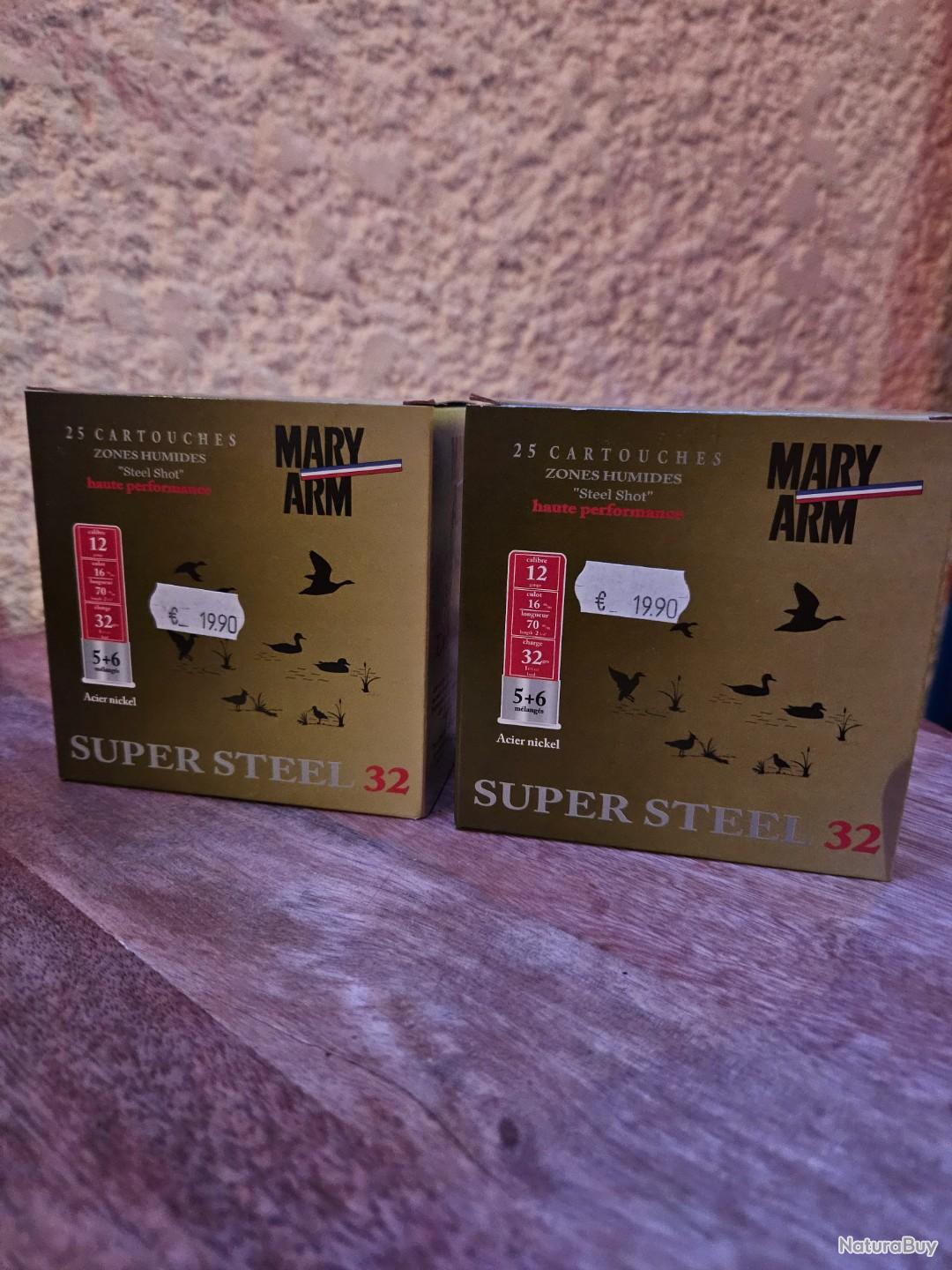 Lot de cartouches Mary Arm Super Steel 32 calibre 12 5+6 - Cartouches ...