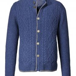 Gilet Cardigan Zopf Couleur Bleu