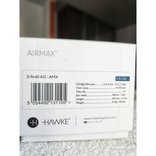 Lunette Hawke Airmax 3-9x40 neuf