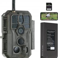 Caméra de Chasse WiFi E8P MAX Batterie Rechargeable 8000 mag Vision Nocturne Infrarouge No Glow 64MP