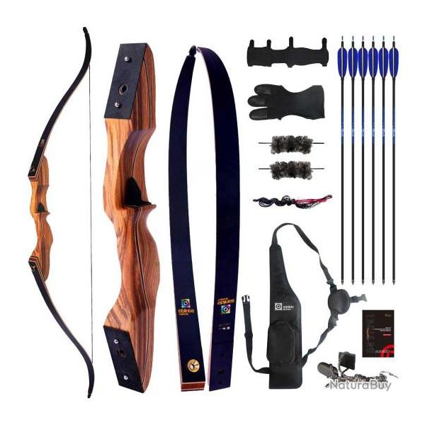 Pack complet arc recurve take down Sanlida Eagle X9 RH 40 lbs