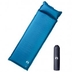 Matelas de camping autogonflant oreiller 1 personne turquoise alsavelo