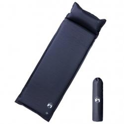 Matelas de camping autogonflant avec oreiller 1 personne gris alsavelo