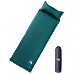Matelas de camping autogonflant avec oreiller 1 personne vert alsavelo