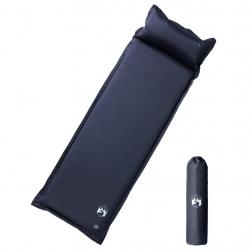 Matelas de camping autogonflant avec oreiller 1 personne gris alsavelo