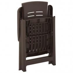 Chaises inclinables de jardin lot de 2 Plastique Moka alsavelo