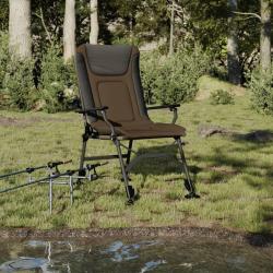 Chaise de pêche avec accoudoir pliable taupe alsavelo