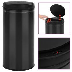 Poubelle à capteur automatique 70 L Acier au carbone Noir alsavelo