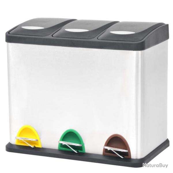 Poubelle  ordures Acier inoxydable 24 L alsavelo