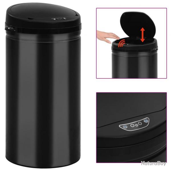Poubelle  capteur automatique 50 L Acier au carbone Noir alsavelo