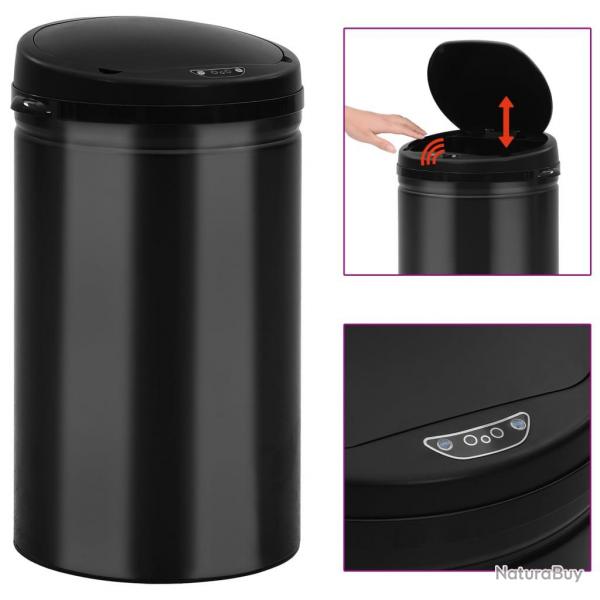 Poubelle  capteur automatique 40 L Acier au carbone Noir alsavelo