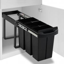 Poubelle amovible de cuisine fermeture en douceur 36 L alsavelo