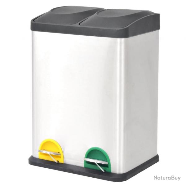 Poubelle  ordures Acier inoxydable 36 L alsavelo