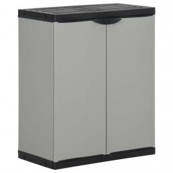 Armoire à déchets de jardin Gris et noir 68x40x85 cm PP alsavelo