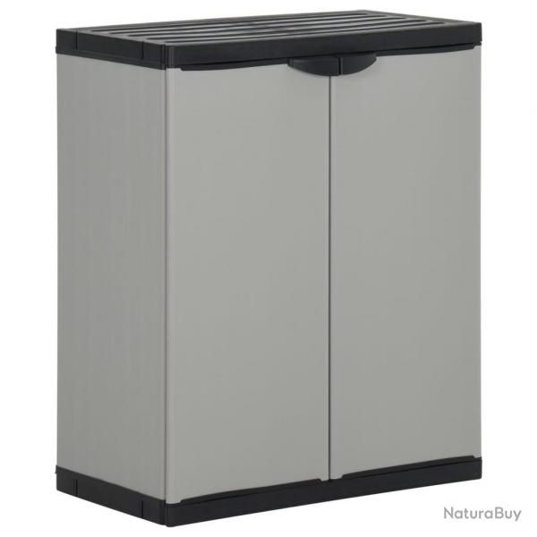 Armoire  dchets de jardin Gris et noir 68x40x85 cm PP alsavelo