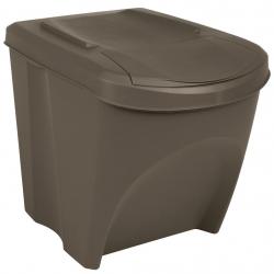 Poubelles à ordures empilables 3 pcs Gris 75 L Polypropylène alsavelo