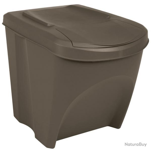 Poubelles  ordures empilables 3 pcs Gris 75 L Polypropylne alsavelo