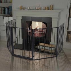 Clôture de cheminée pour animaux de compagnie Acier Noir alsavelo