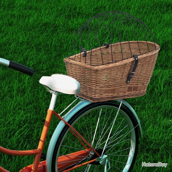 Panier arrire de vlo avec couvercle 55x31x36 cm Saule naturel alsavelo