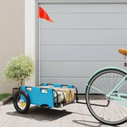 Remorque de vélo bleu tissu oxford et fer alsavelo