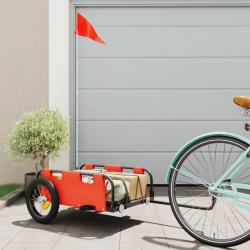 Remorque de vélo orange tissu oxford et fer alsavelo