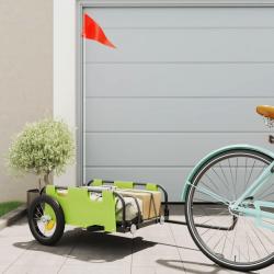 Remorque de vélo vert tissu oxford et fer alsavelo