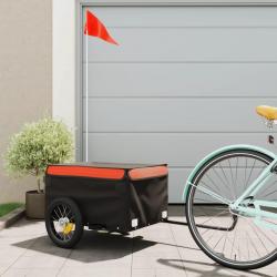 Remorque de vélo noir et orange 30 kg fer alsavelo