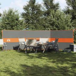 Brise-vent de camping gris et orange 490x123 cm imperméable alsavelo