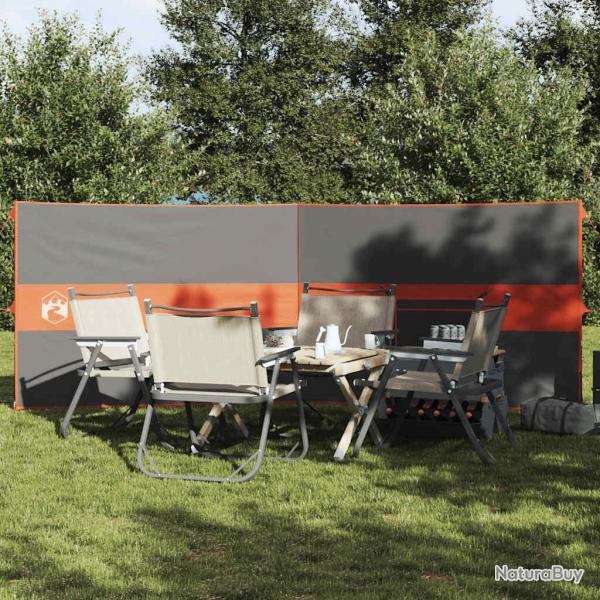 Brise-vent de camping gris et orange 344x120 cm impermable alsavelo