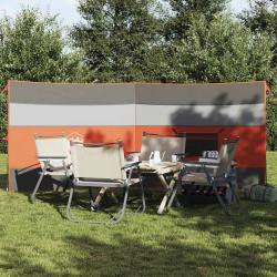 Brise-vent de camping gris et orange 340x130 cm imperméable alsavelo