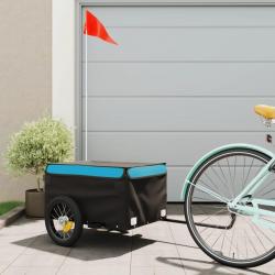 Remorque de vélo noir et bleu 30 kg fer alsavelo
