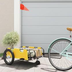 Remorque de vélo jaune tissu oxford et fer alsavelo