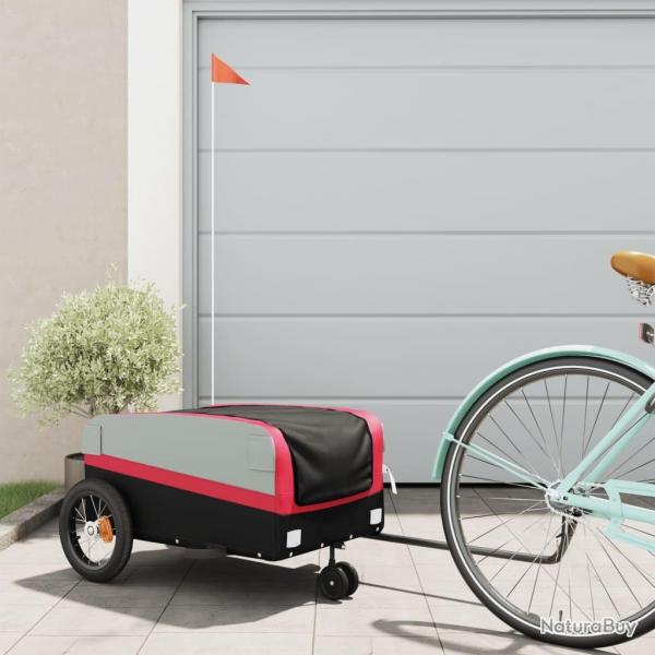 Remorque de vlo noir et rouge 30 kg fer alsavelo