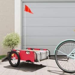 Remorque de vélo rouge tissu oxford et fer alsavelo