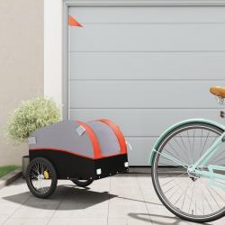 Remorque de vélo noir et orange 30 kg fer alsavelo