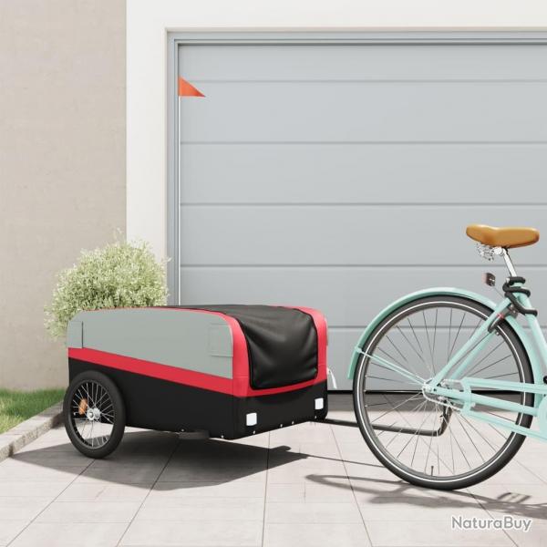 Remorque de vlo noir et rouge 45 kg fer alsavelo