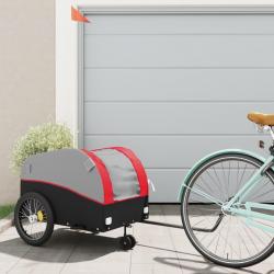 Remorque de vélo noir et rouge 45 kg fer alsavelo