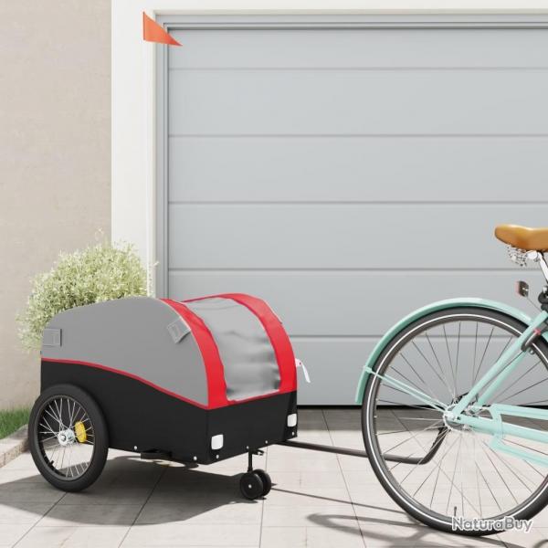Remorque de vlo noir et rouge 45 kg fer alsavelo