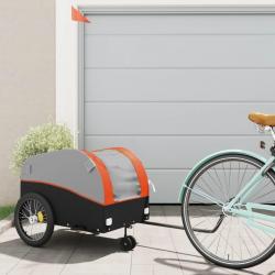 Remorque de vélo noir et orange 45 kg fer alsavelo