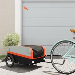 Remorque de vélo noir et orange 45 kg fer alsavelo