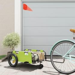 Remorque de vélo vert tissu oxford et fer alsavelo