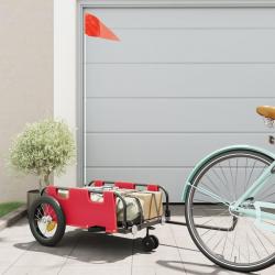 Remorque de vélo rouge tissu oxford et fer alsavelo