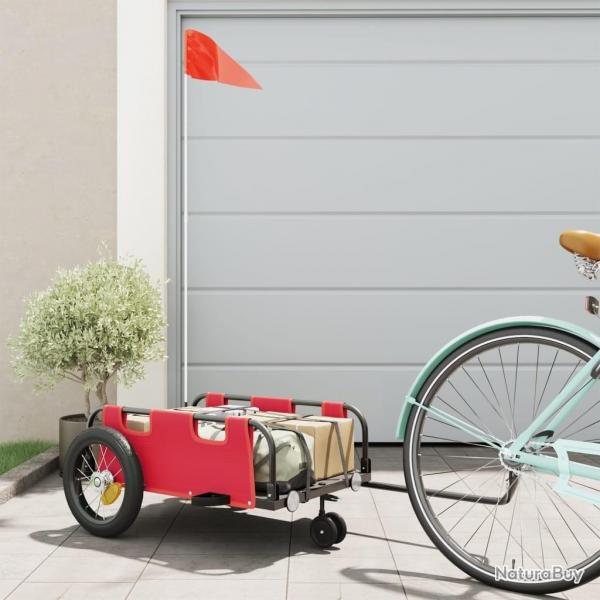 Remorque de vlo rouge tissu oxford et fer alsavelo